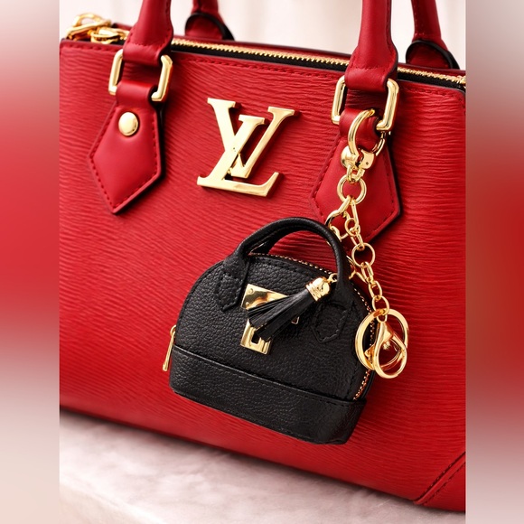 Handbags - Elegant Black key chain, bag charm, mini purse  with Gold Accents new in plastic